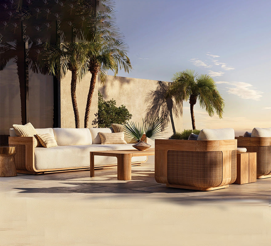 Sedona Cane Teak Sofa